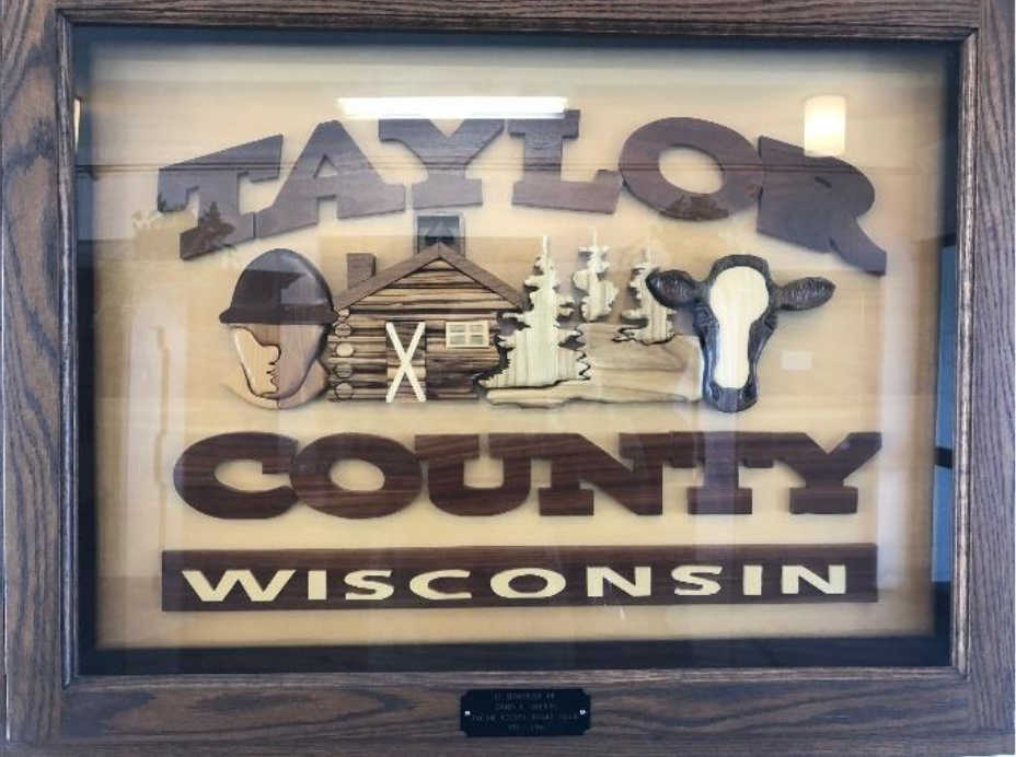 Taylor County Wisconsin wood sign