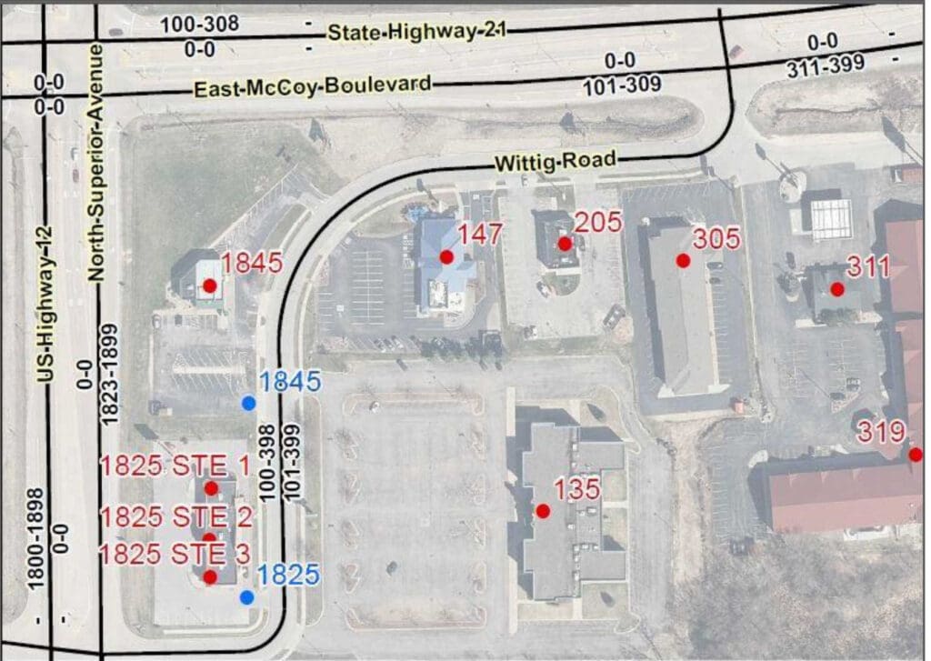 A map showing the description on the page.