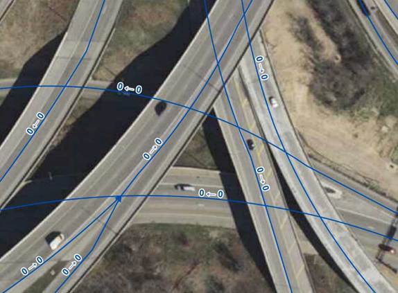 A map of a highway showing the description on the page.