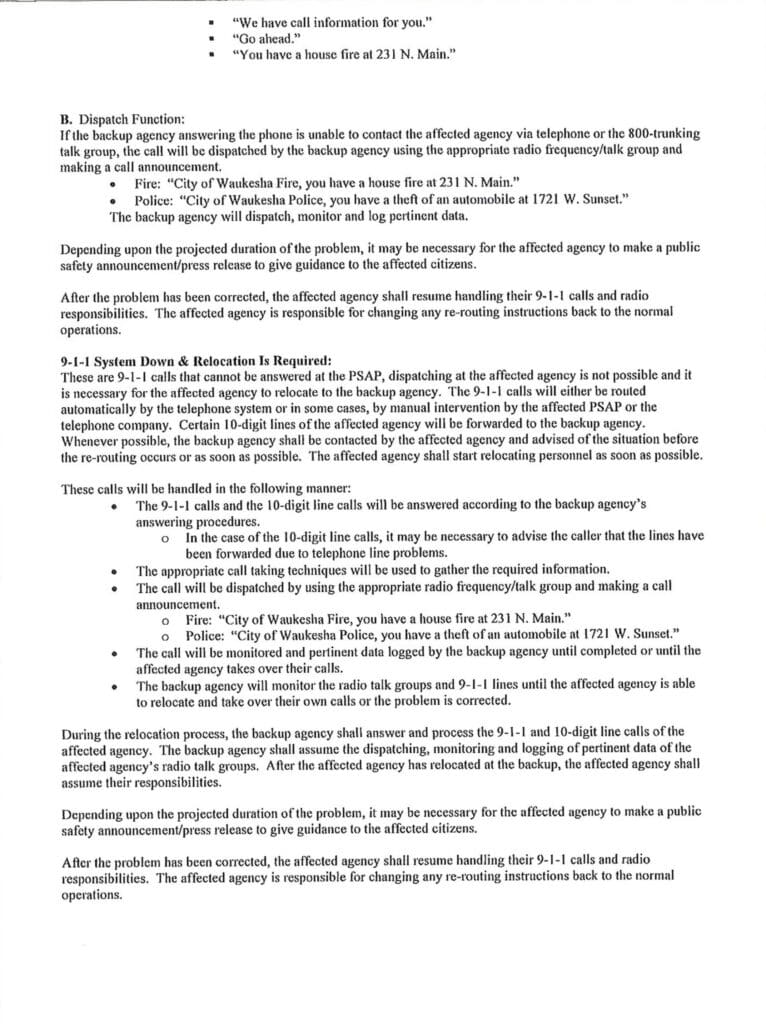 An example of a standard operating procedure letter page two