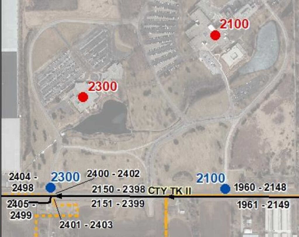 A map of a Structure Address mutli building showing the description on the page.